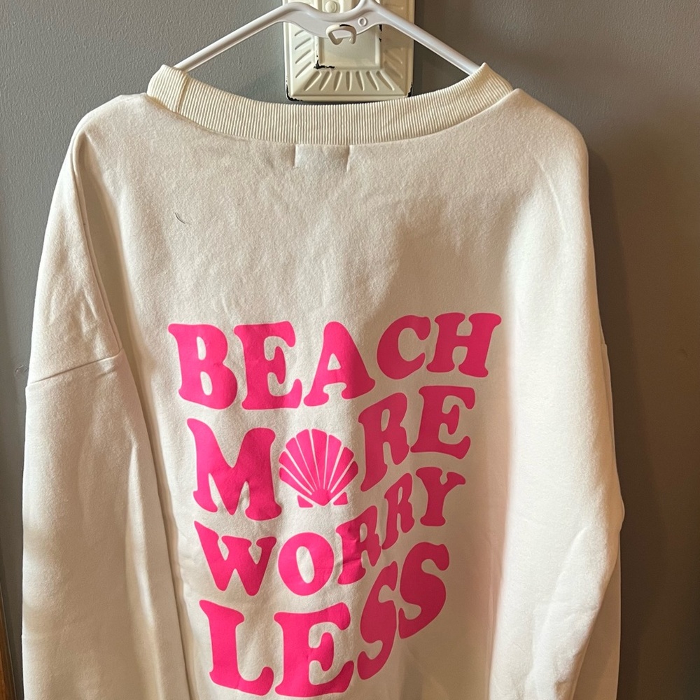 Katydid Cream and Pink Graphic Sweater